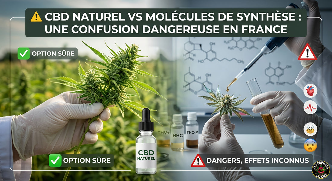 Molécules de synthèse CBD — HHC, THC-P, THV+ : dangers et statut légal en France