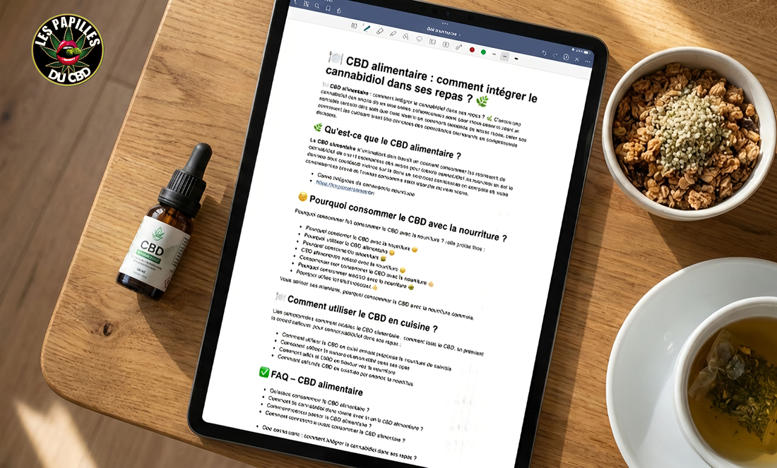 CBD alimentaire — comment intégrer le cannabidiol dans ses repas et recettes