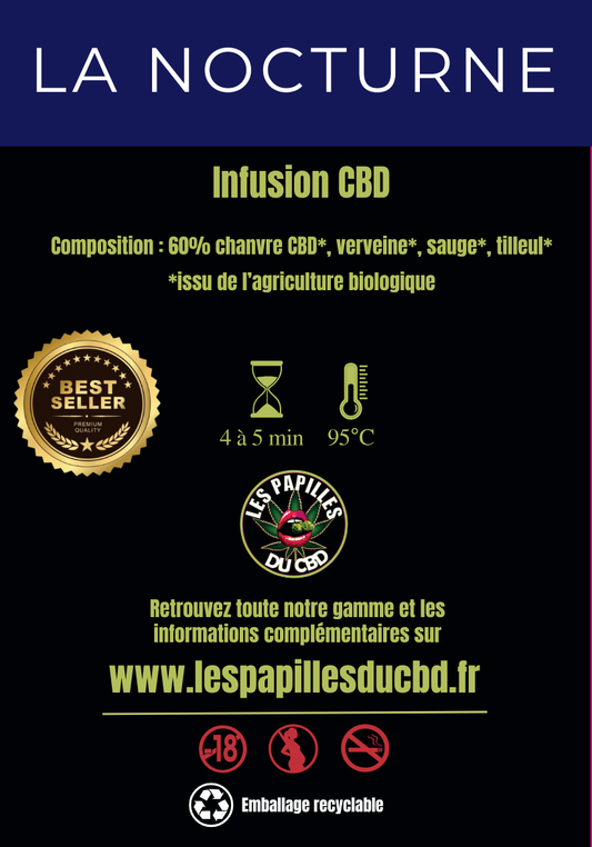 LA NOCTURNE, CBD 100% BIO ! À partir de 12,90€ Les Papilles Du CBD